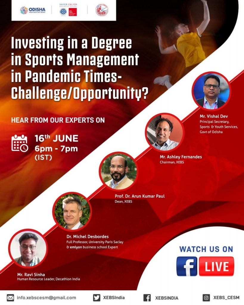 Xavier Emlyon Business School To Organise Virtual Interactive Session On Sports Management In Pandemic Times Challenge Or Opportunity India Education Latest Education News Global Educational News Recent Educational News