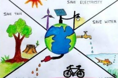 world environment day drawing save earth||how to draw nature - YouTube