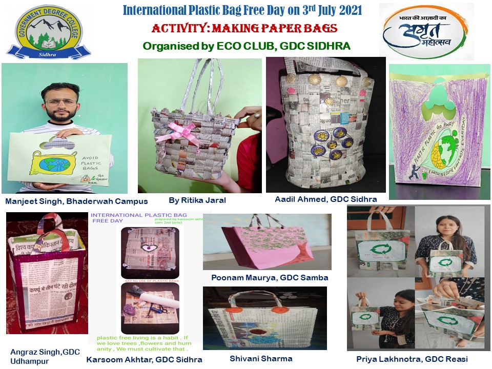 ECO CLUB, GDC Sidhra organises Intercollege Paper and Cloth Bag ...