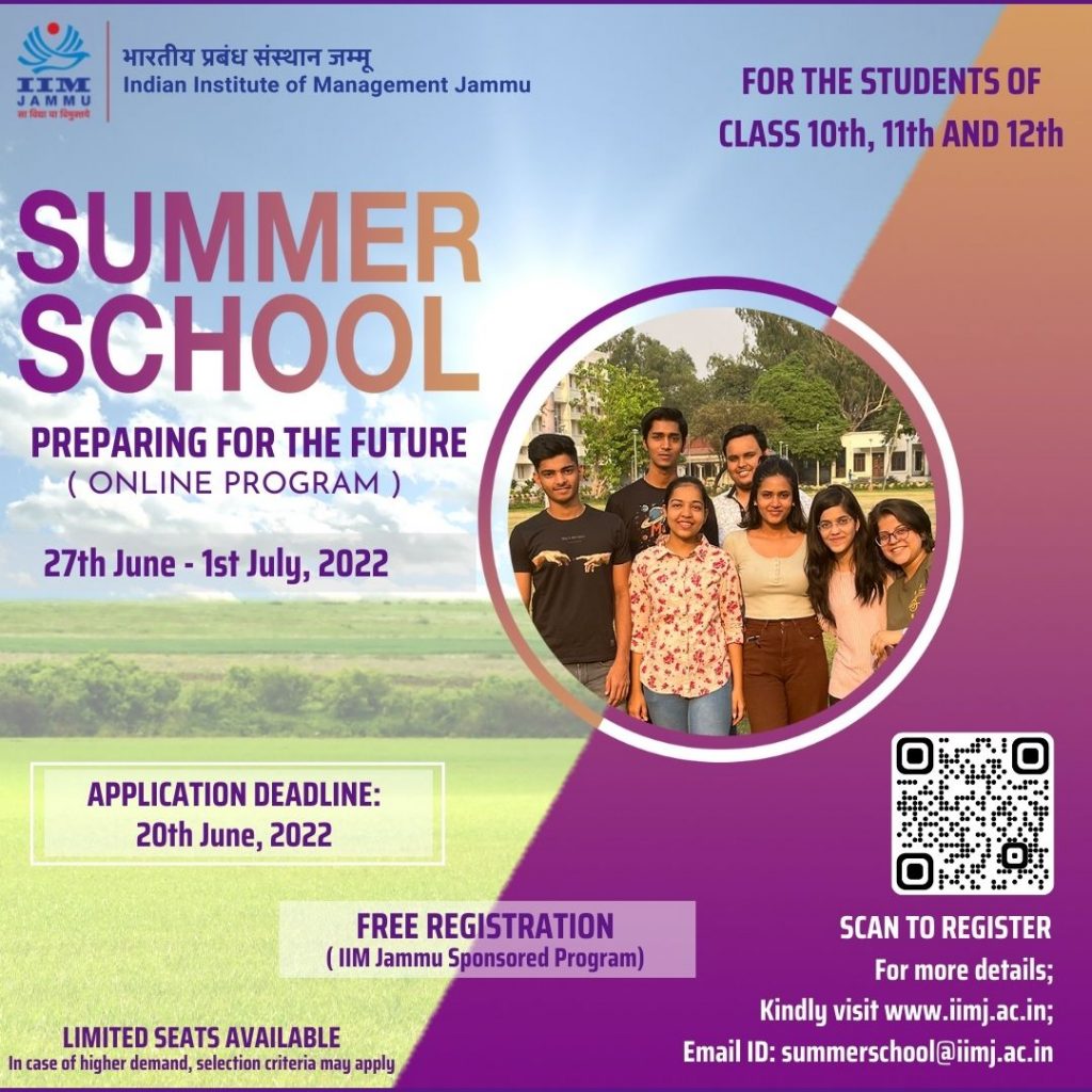 IIM Jammu announces the launch of its online Summer School for students