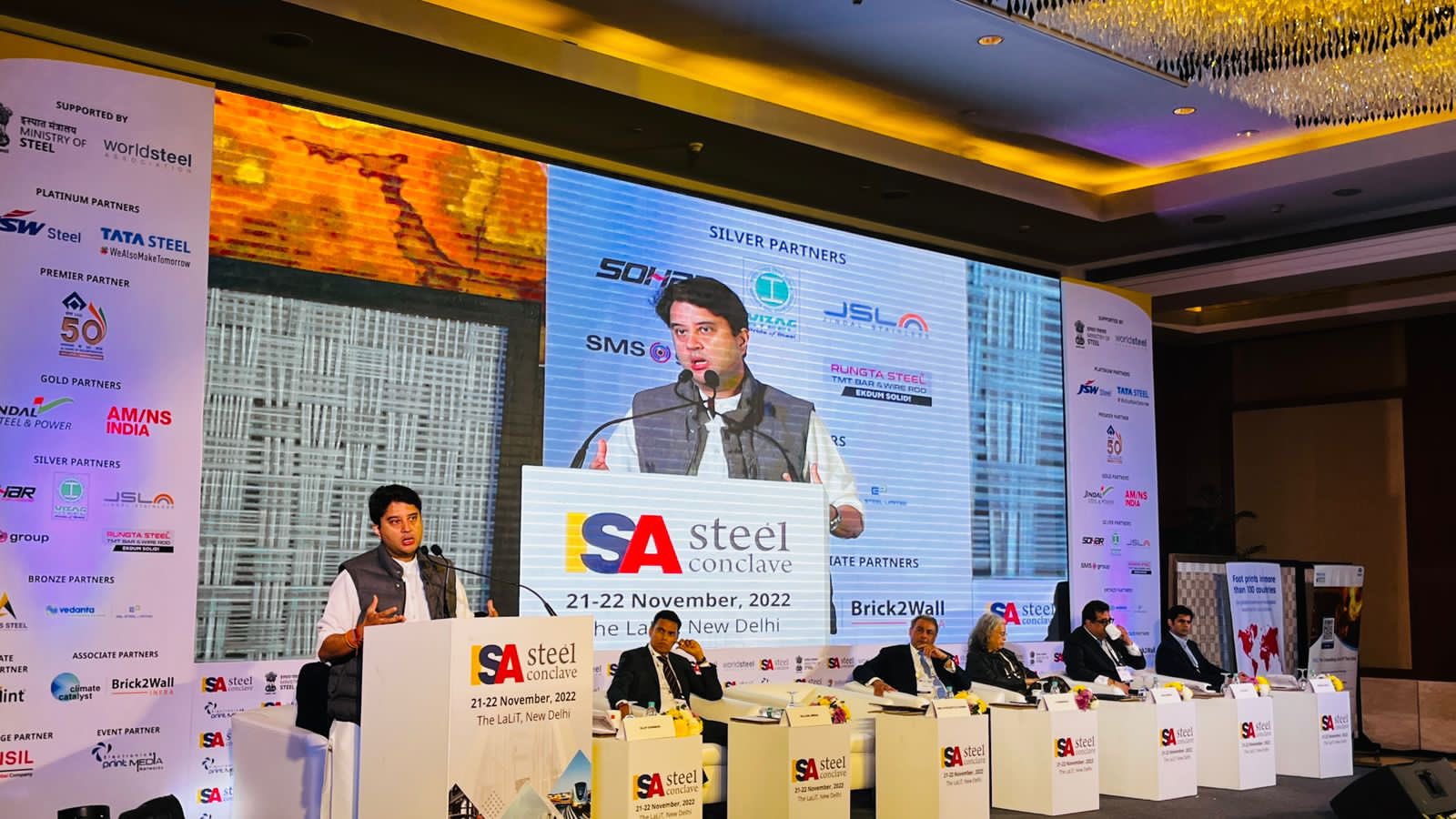 Steel Minister Jyotiraditya Scindia today stated that removal of export duties on steel and