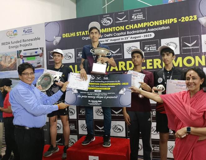 IREDA honours winners of Delhi State Badminton Championships 2023