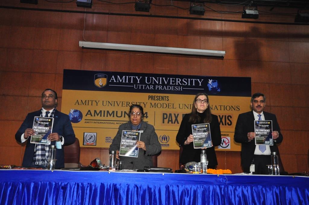 13th Edition Of Amity International Model United Nations 2024 AMIMUN   Release Of Souvenior At Amity International Model United Nations 