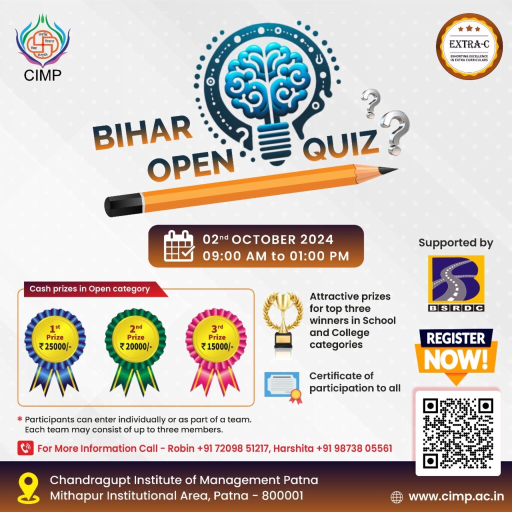 Bihar Open Quiz to be held at CIMP Patna India Education Latest